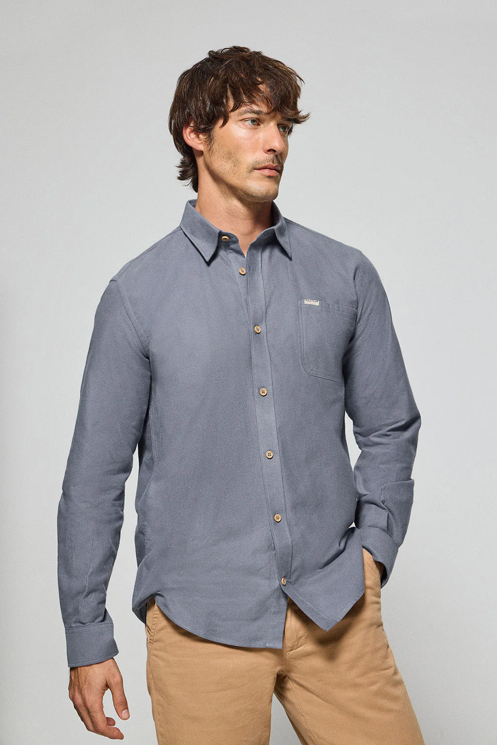 Blue Oxford shirt Cambridge with pocket and Polo Club detail - Image 2