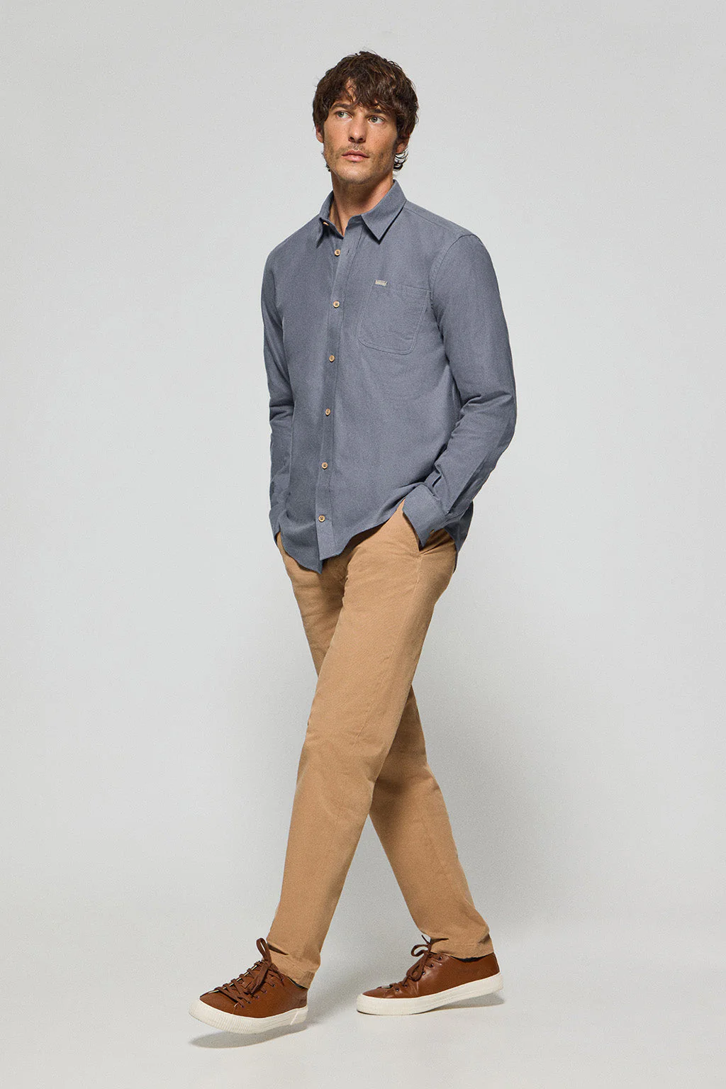 Blue Oxford shirt Cambridge with pocket and Polo Club detail - Image 4