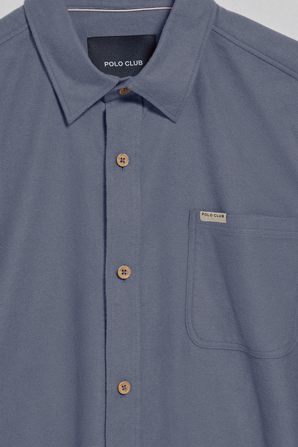 Blue Oxford shirt Cambridge with pocket and Polo Club detail - Image 9