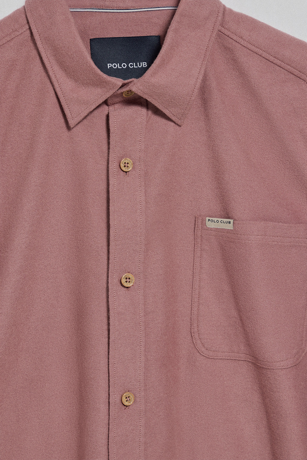 Maroon Oxford shirt Cambridge with pocket and Polo Club detail - Image 3