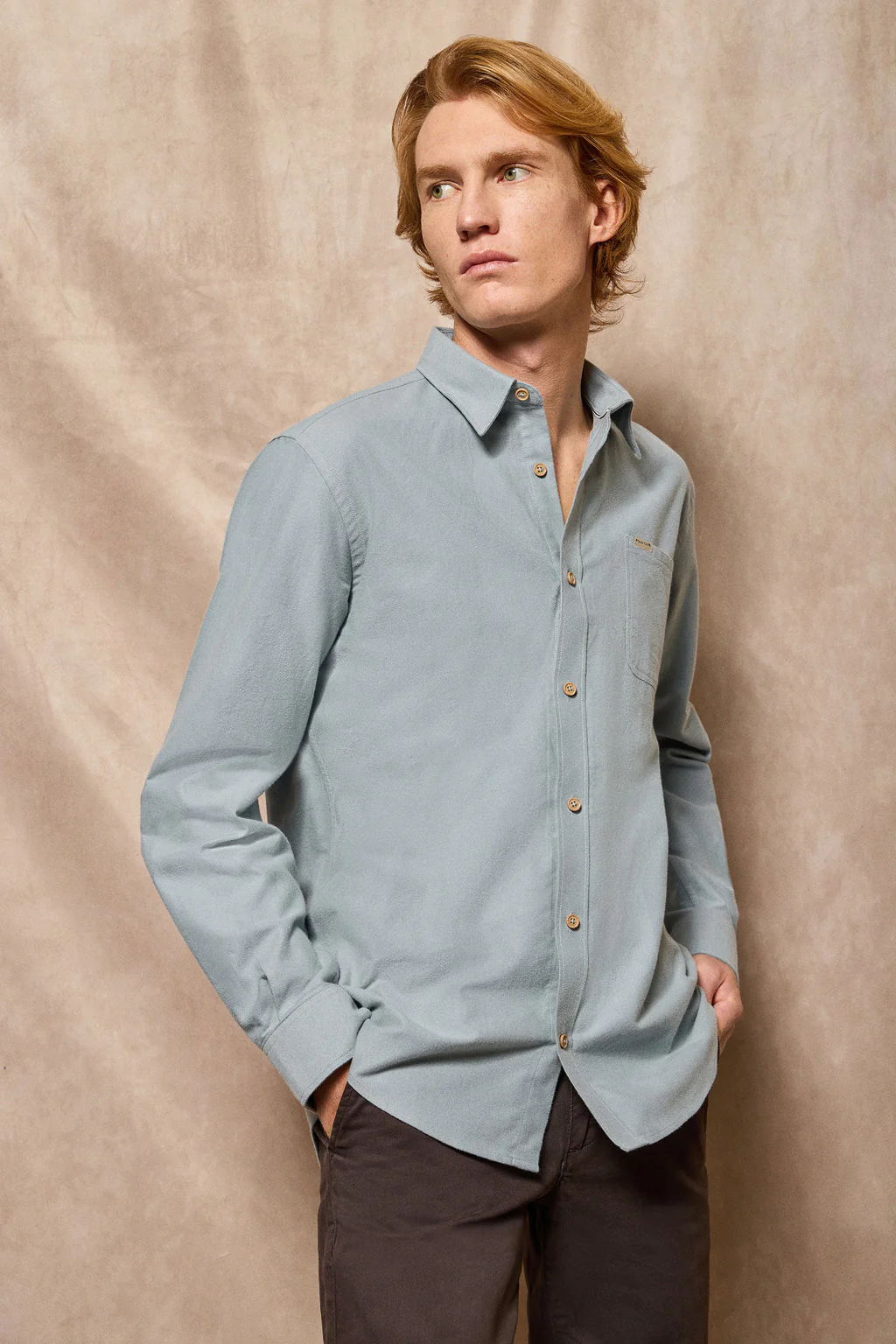 Green Oxford shirt Cambridge with pocket and Polo Club detail