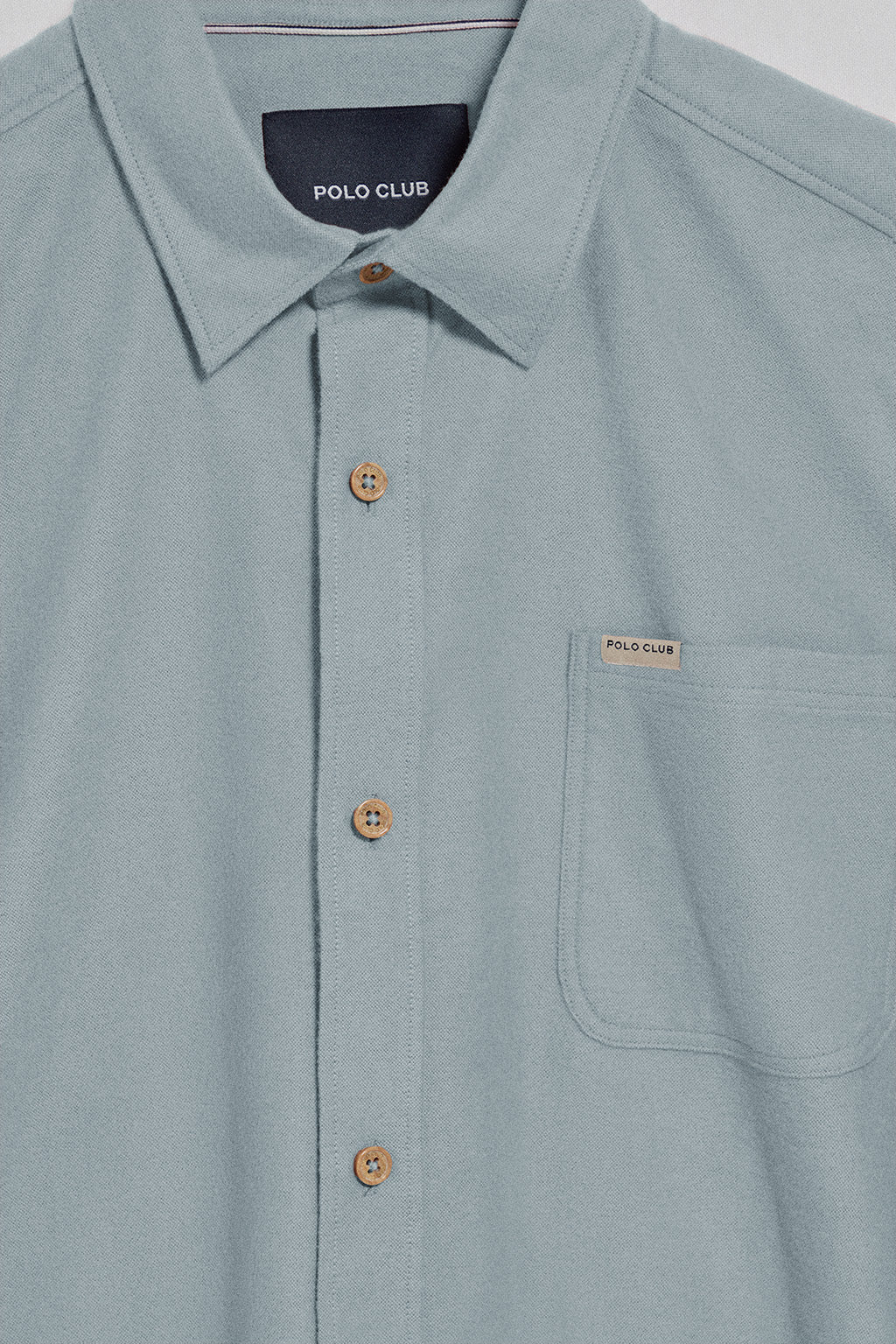 Green Oxford shirt Cambridge with pocket and Polo Club detail - Image 6