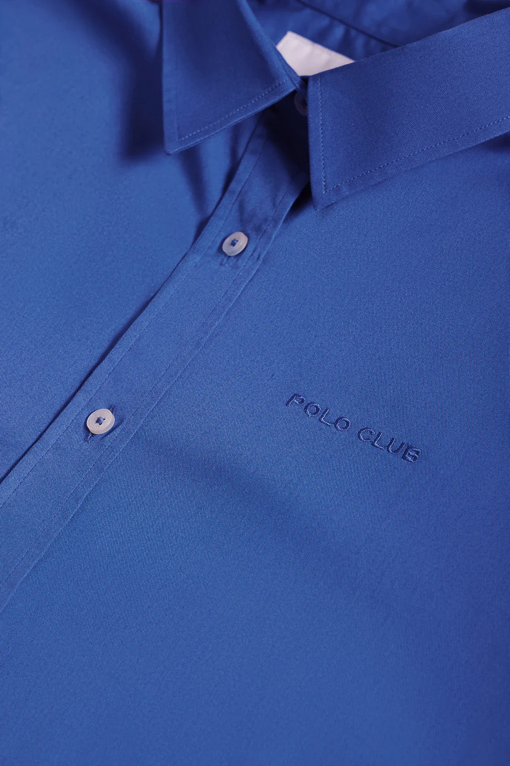 Royal-blue oversize Cape shirt with minimal Polo Club embroidery - Image 8