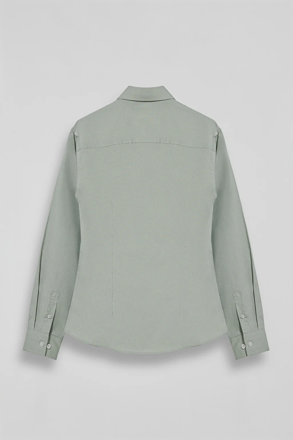 Jade-green slim-fit poplin shirt with logo - Image 6