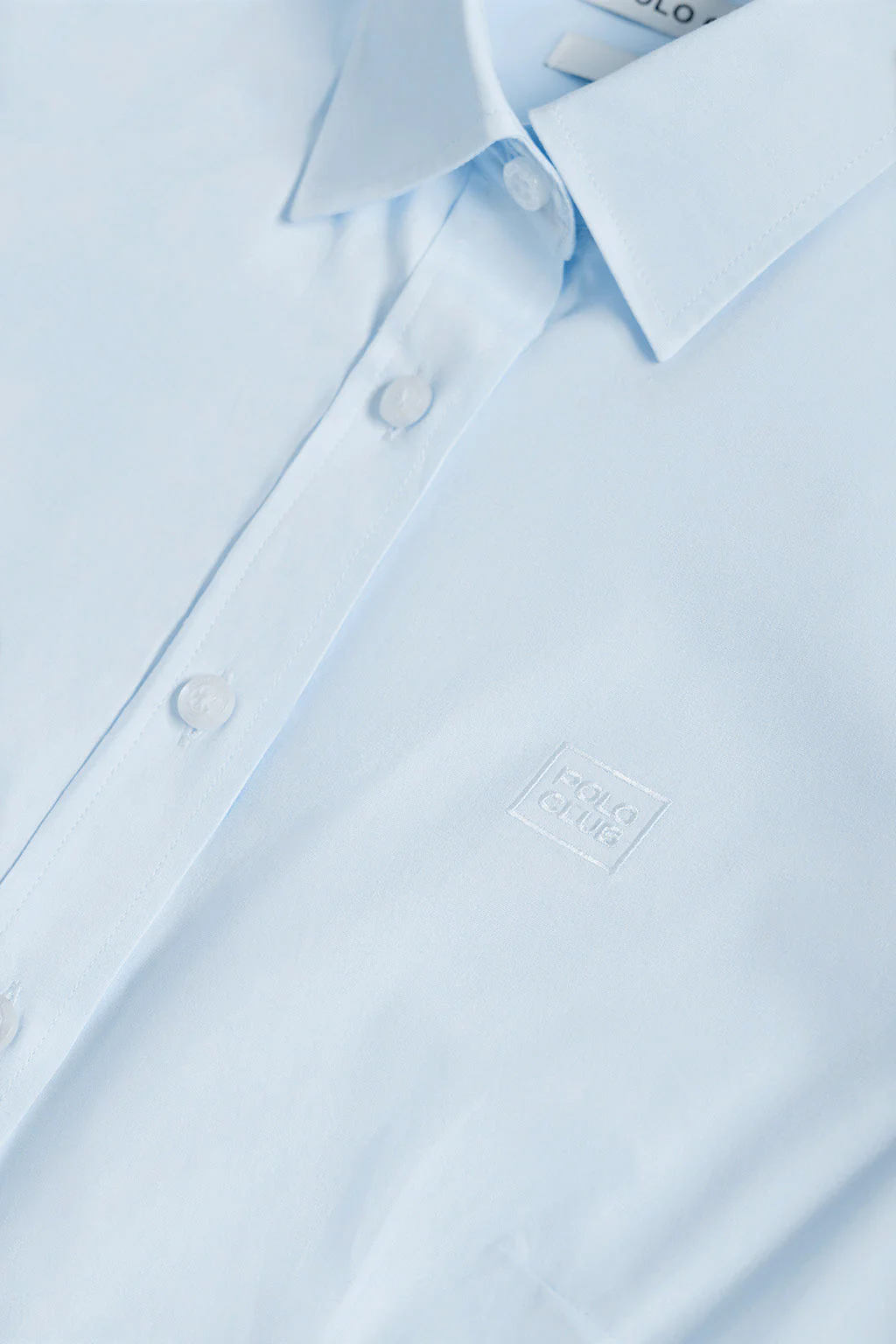 Sky-blue slim-fit poplin shirt with logo - Image 7