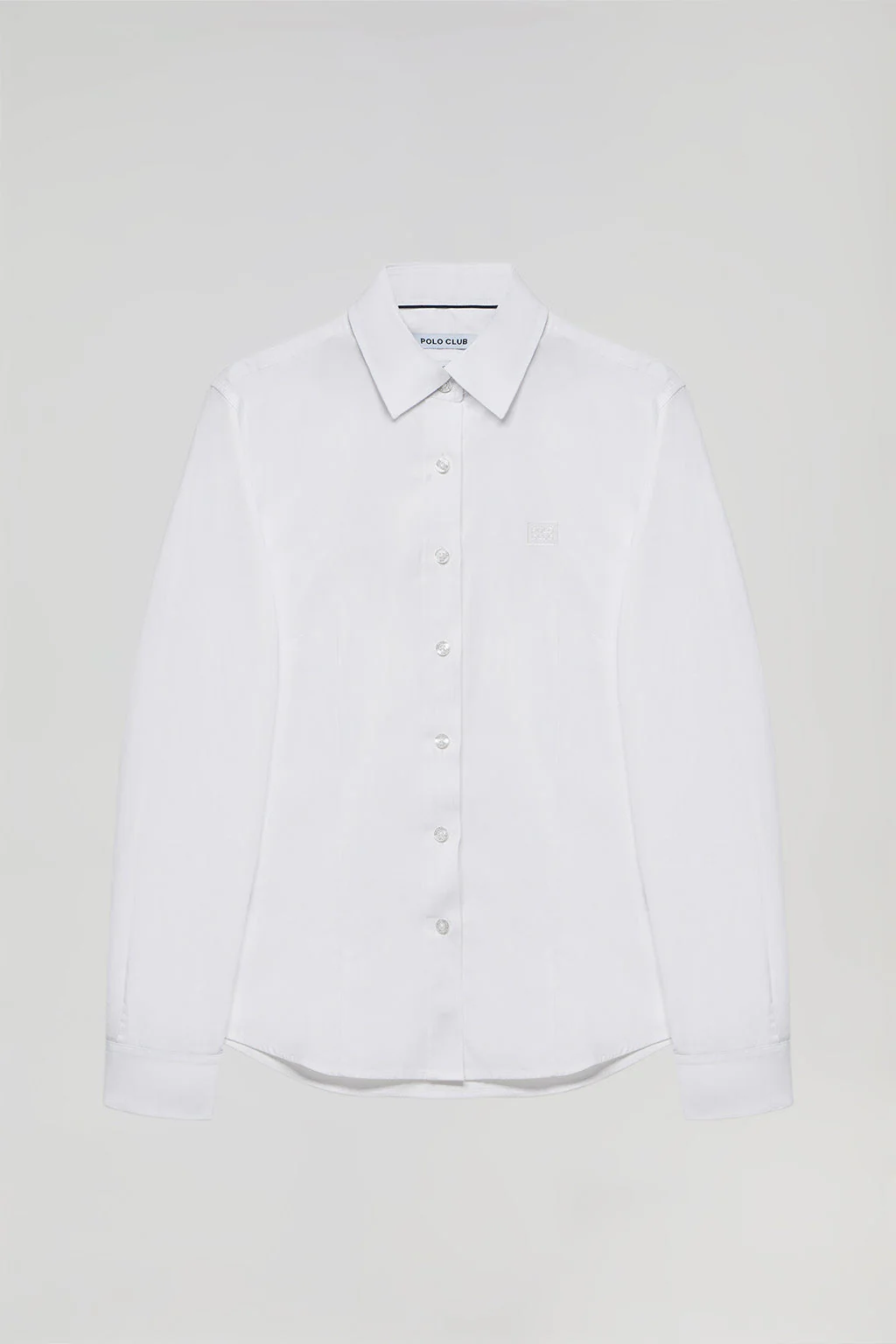 White slim-fit poplin shirt with logo - Image 9