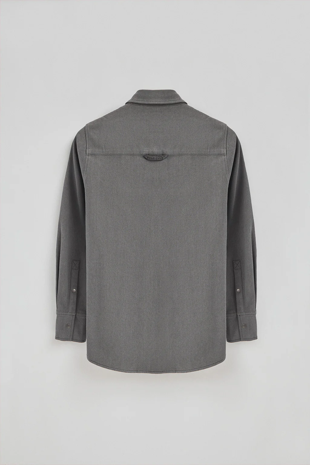 Grey denim shirt with relaxed fit - Image 11