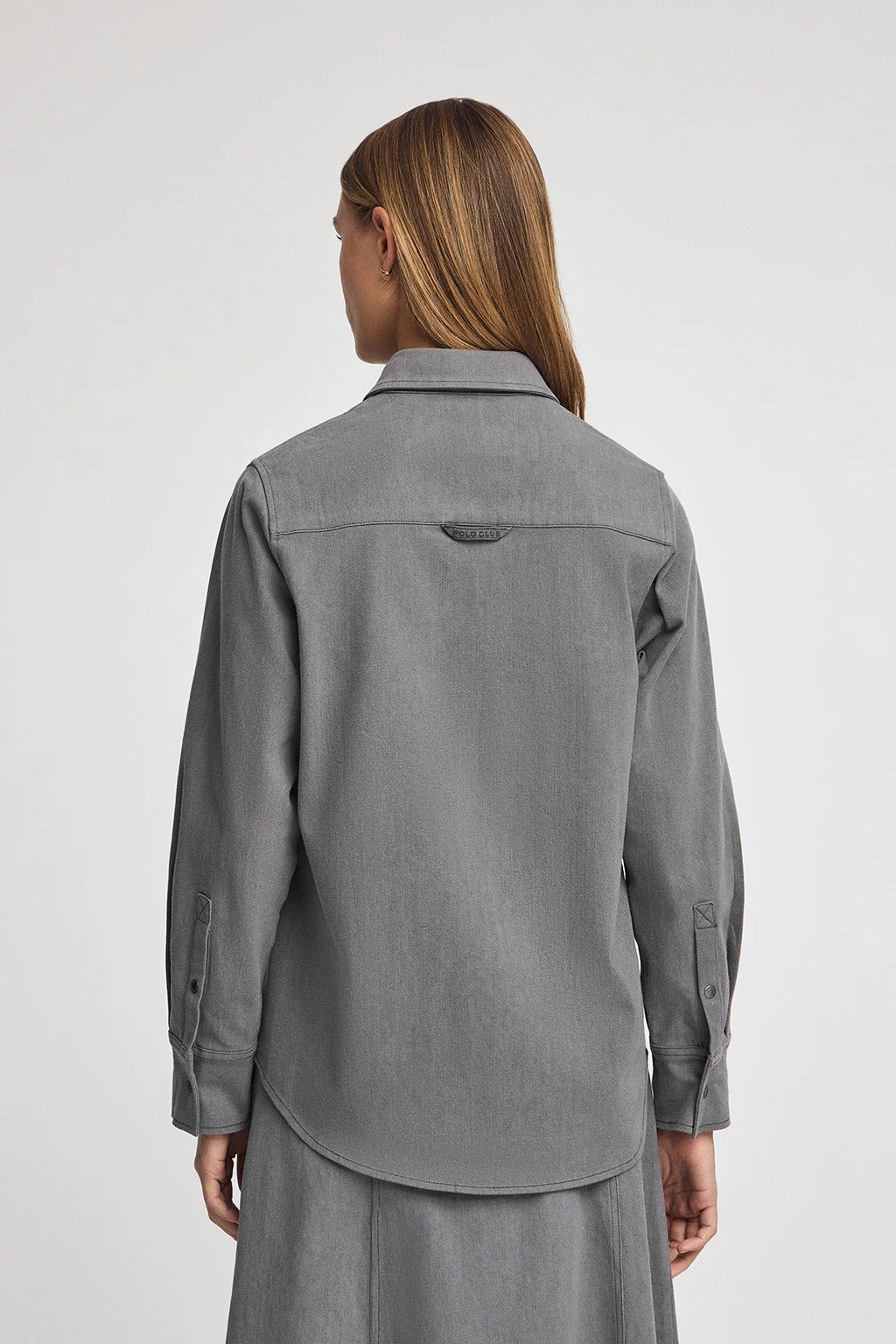 Grey denim shirt with relaxed fit - Image 6
