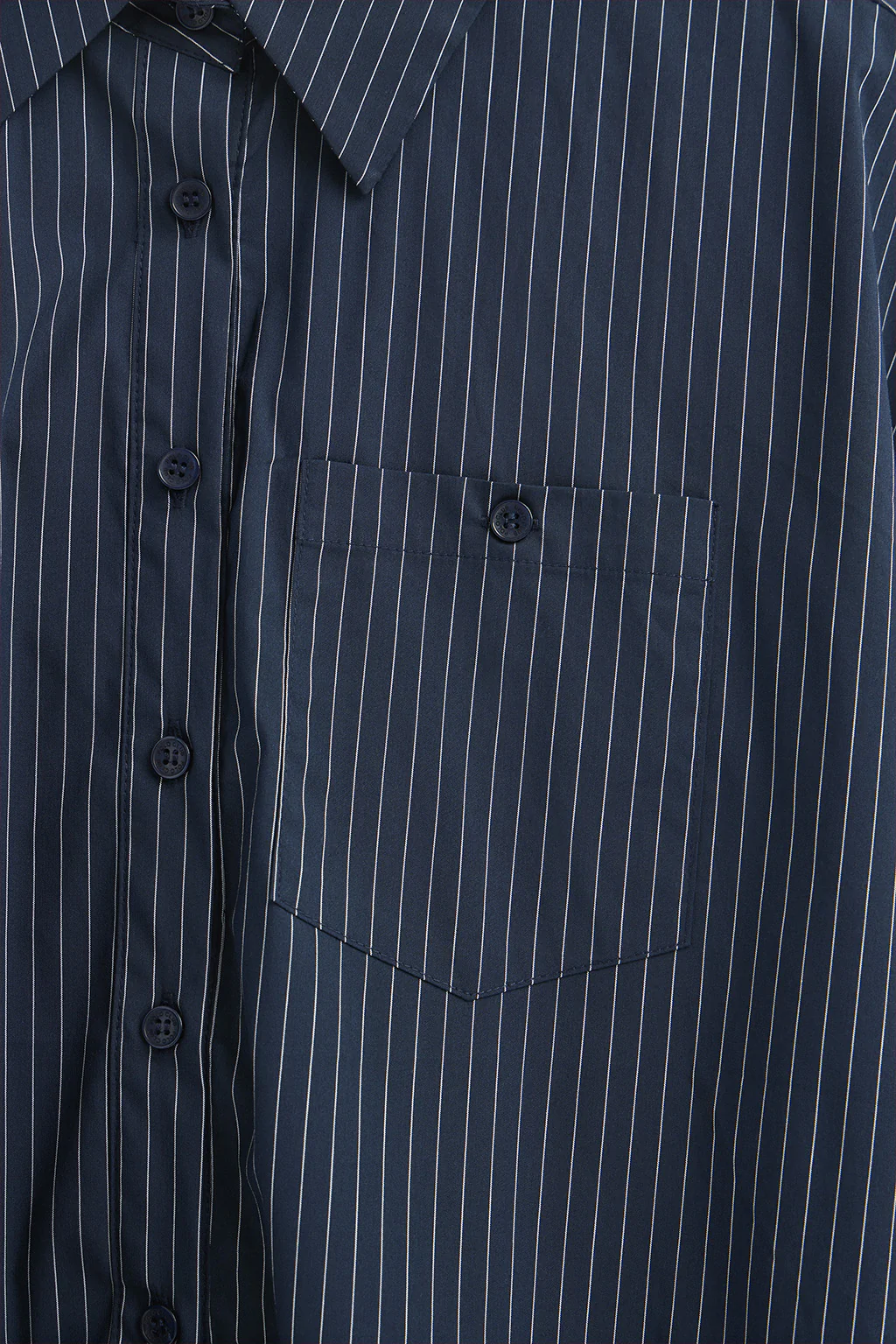 Navy-blue relaxed-fit shirt with classic collar - Image 7