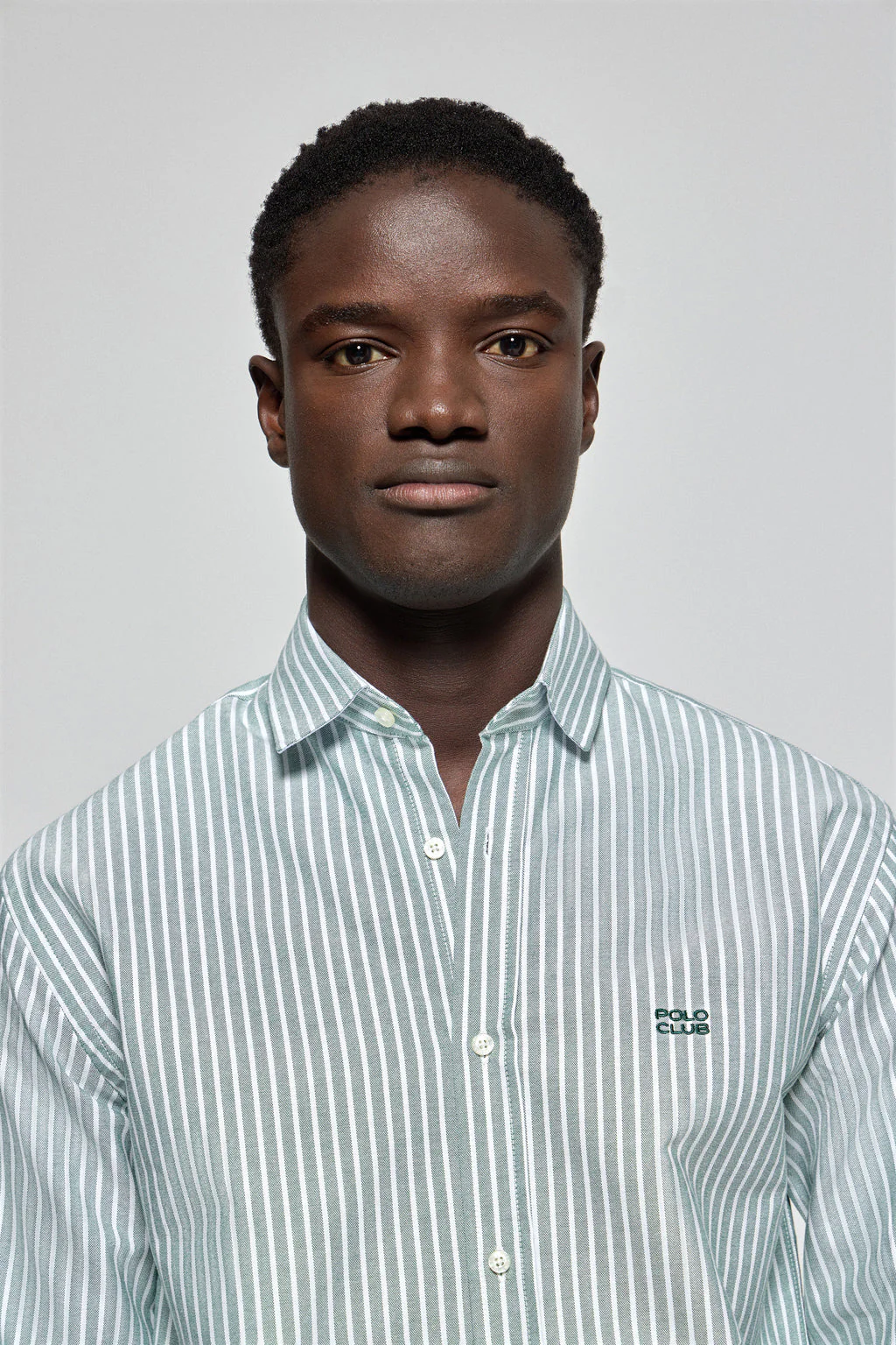 Green striped shirt Columbia with Polo Club embroidery - Image 2