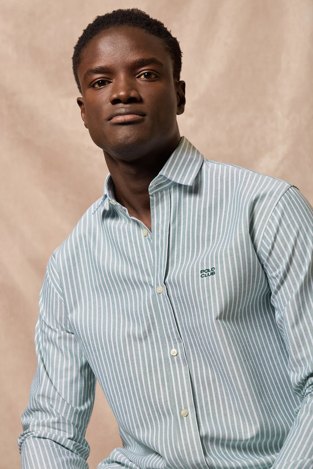 Green striped shirt Columbia with Polo Club embroidery - Image 6