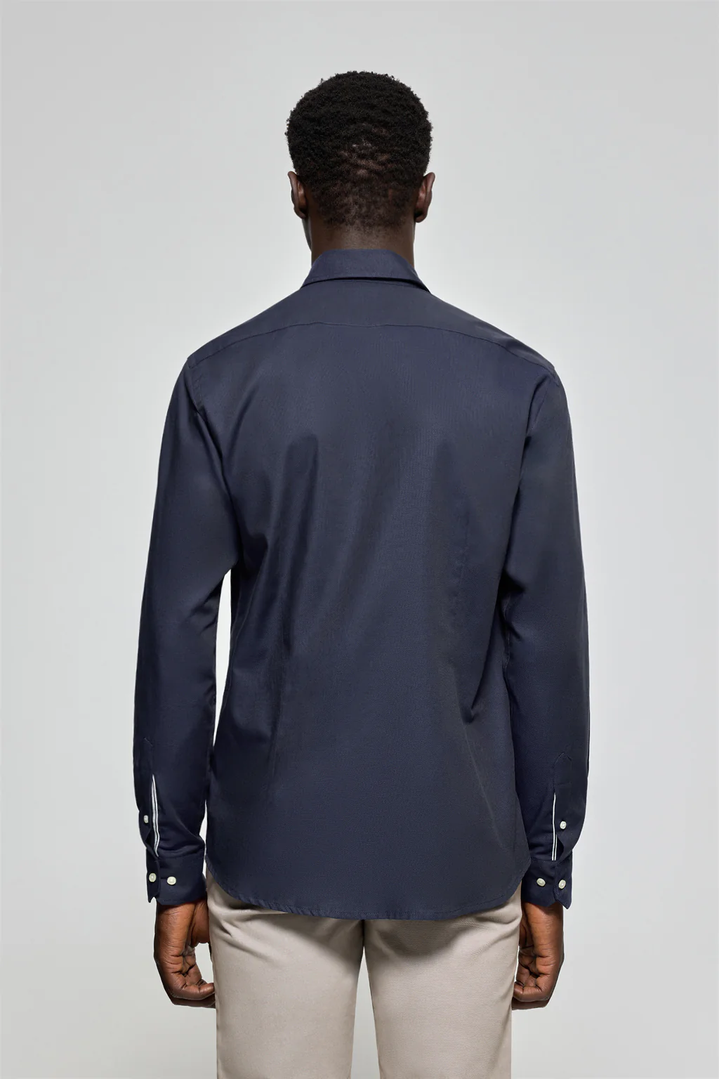 Navy-blue microstructure shirt Cornell with Rigby Go embroidery - Image 2