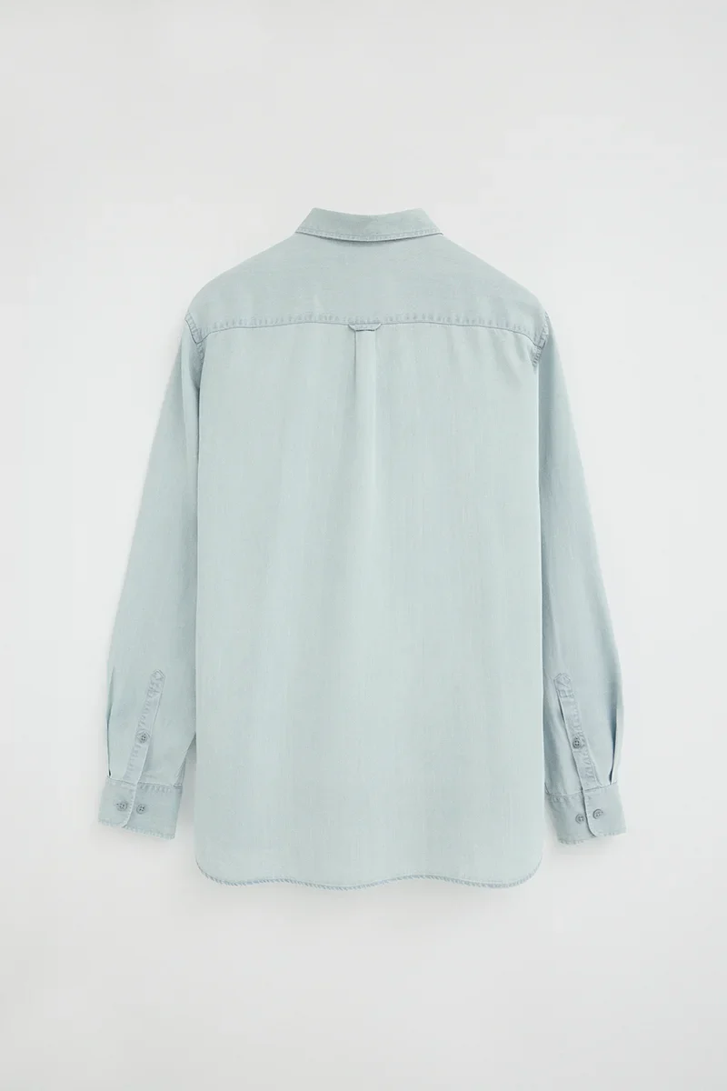 Light-blue regular-fit Tencel shirt with Polo Club logo - Image 9