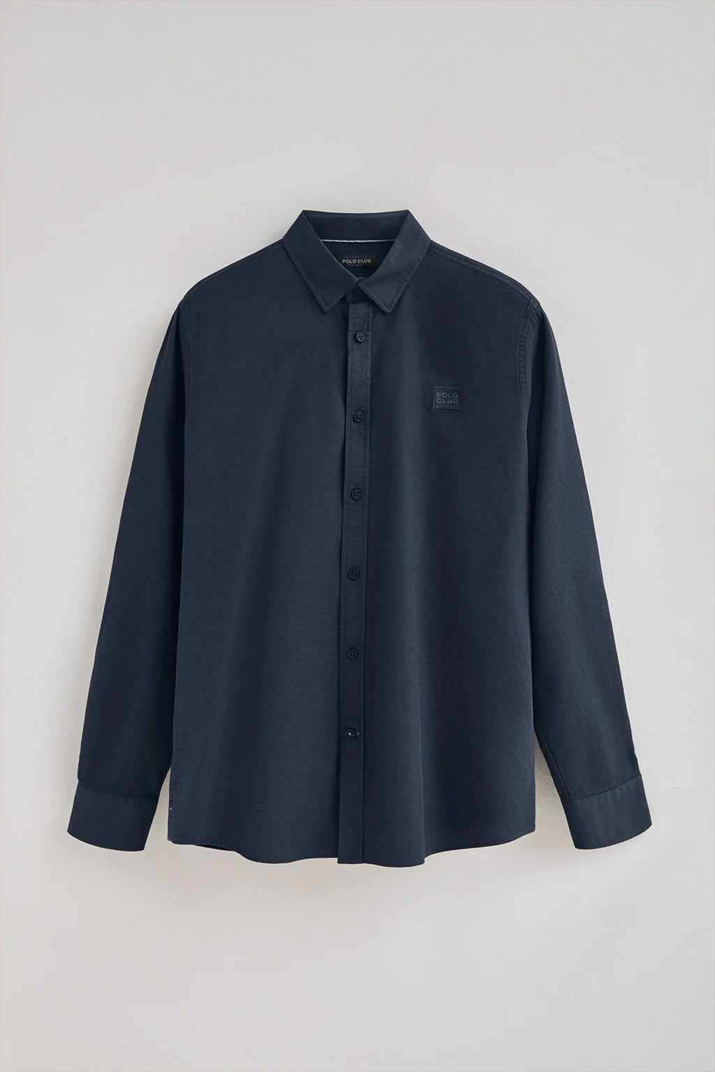 Navy-blue regular-fit shirt with buttoned collar and Polo Club logo - Image 6