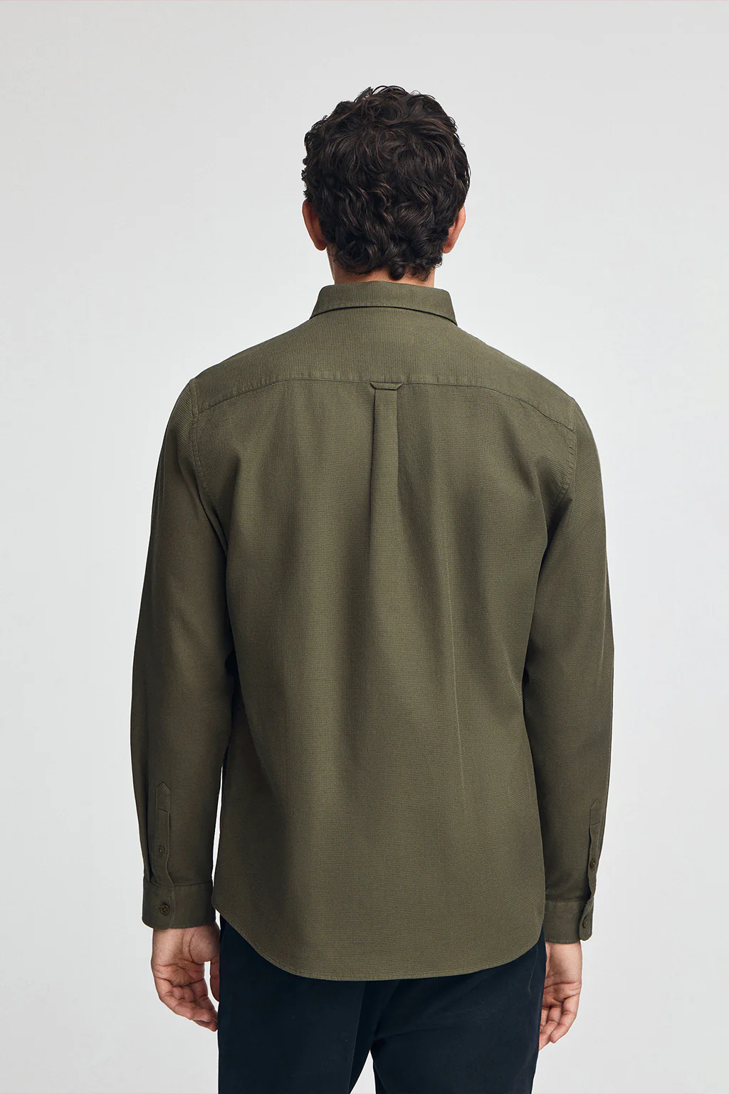 Olive-green regular-fit shirt with buttoned collar and Polo Club logo - Image 4