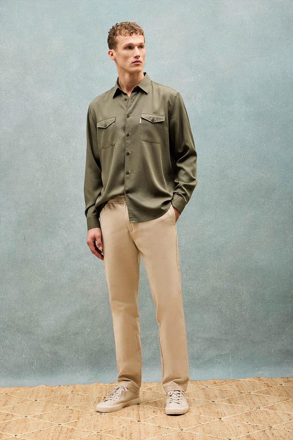 Khaki regular-fit shirt Franklin with pockets - Image 11