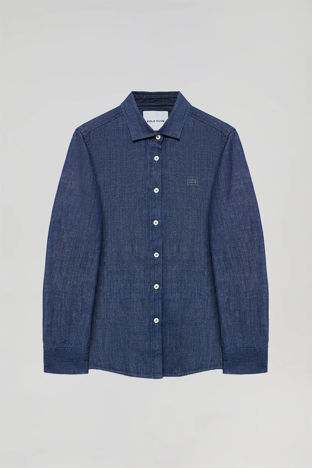 Loose-fit denim shirt with embroidered logo - Image 6
