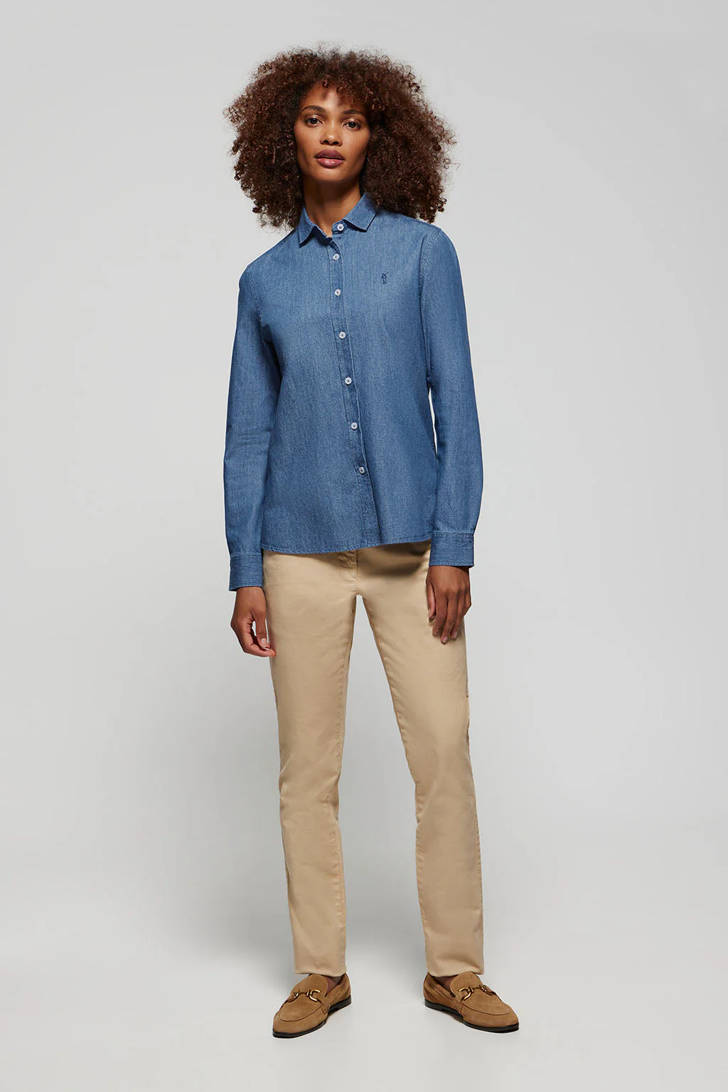 Regular-fit denim shirt with Rigby Go embroidered logo - Image 3