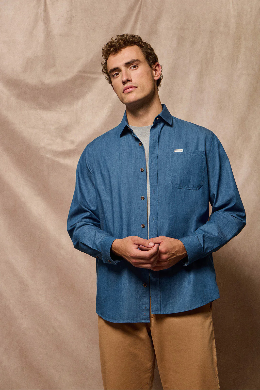 Denim shirt with pockets and Polo Club detail - Image 11