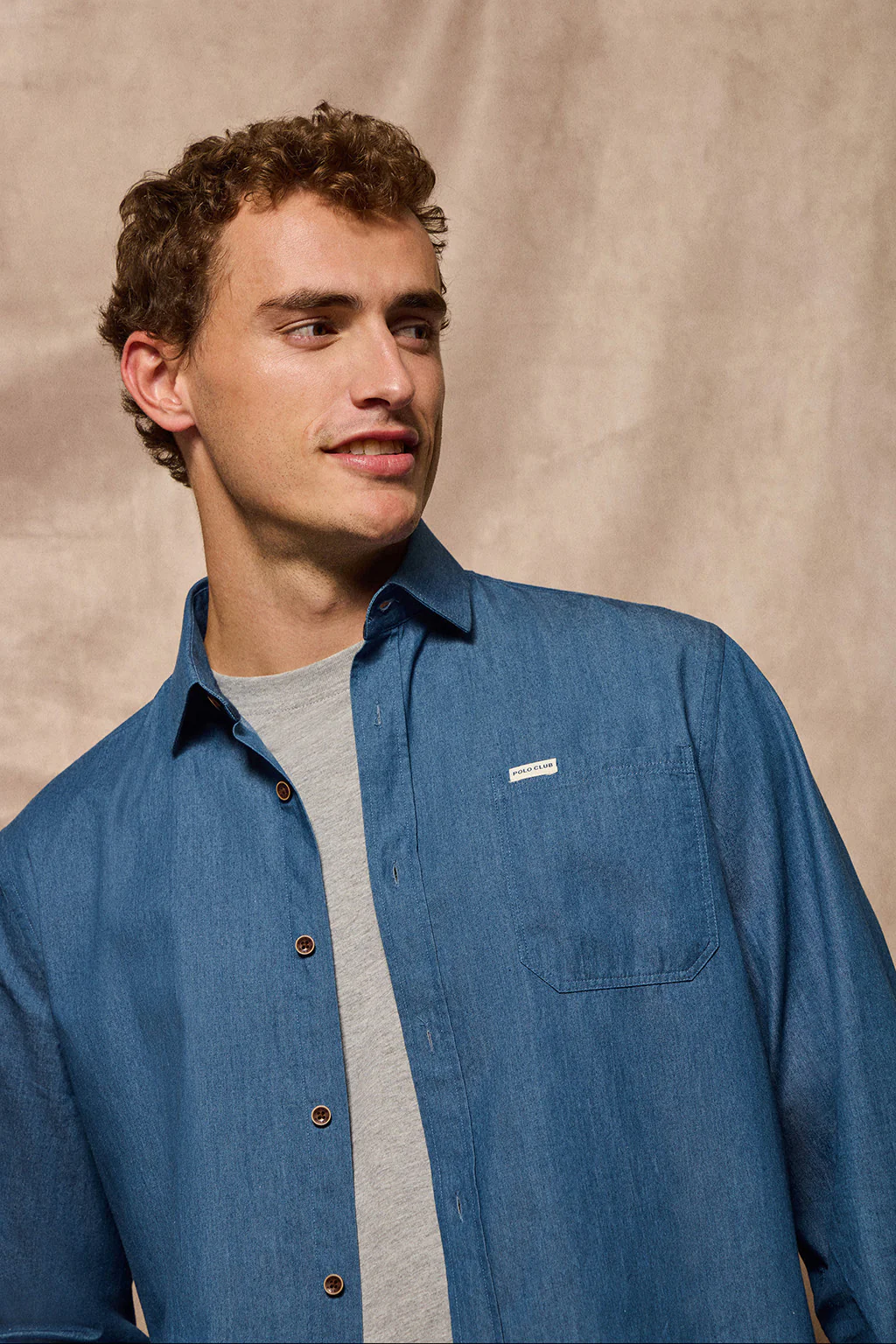 Denim shirt with pockets and Polo Club detail - Image 12