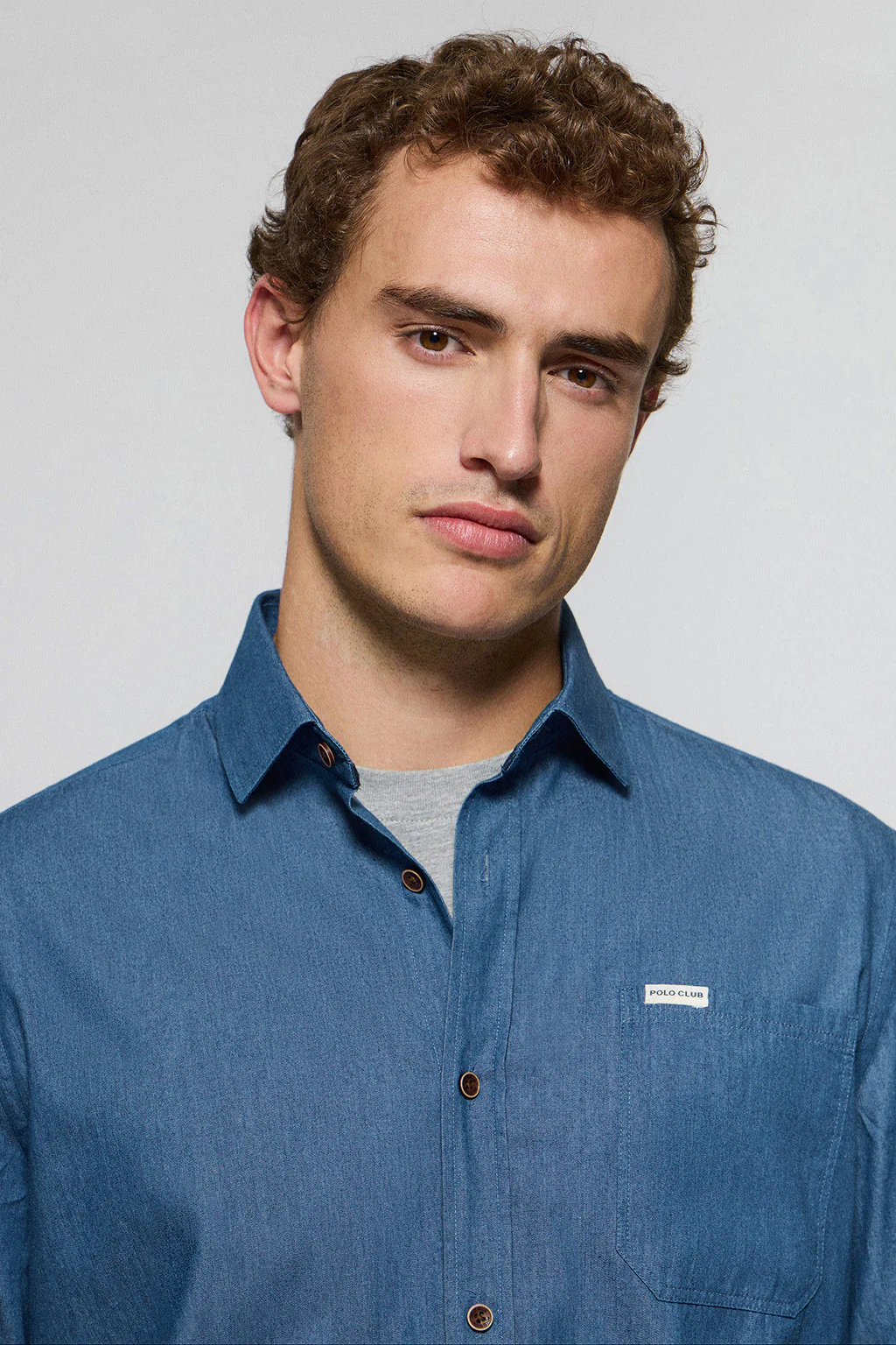 Denim shirt with pockets and Polo Club detail - Image 3