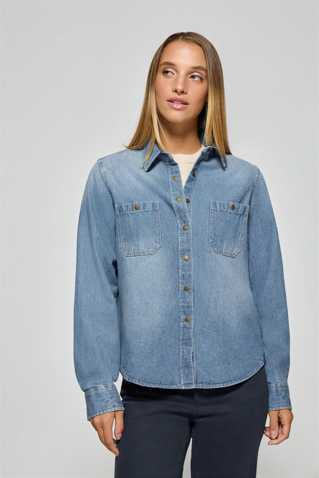 Denim shirt with two pockets and Polo Club detail