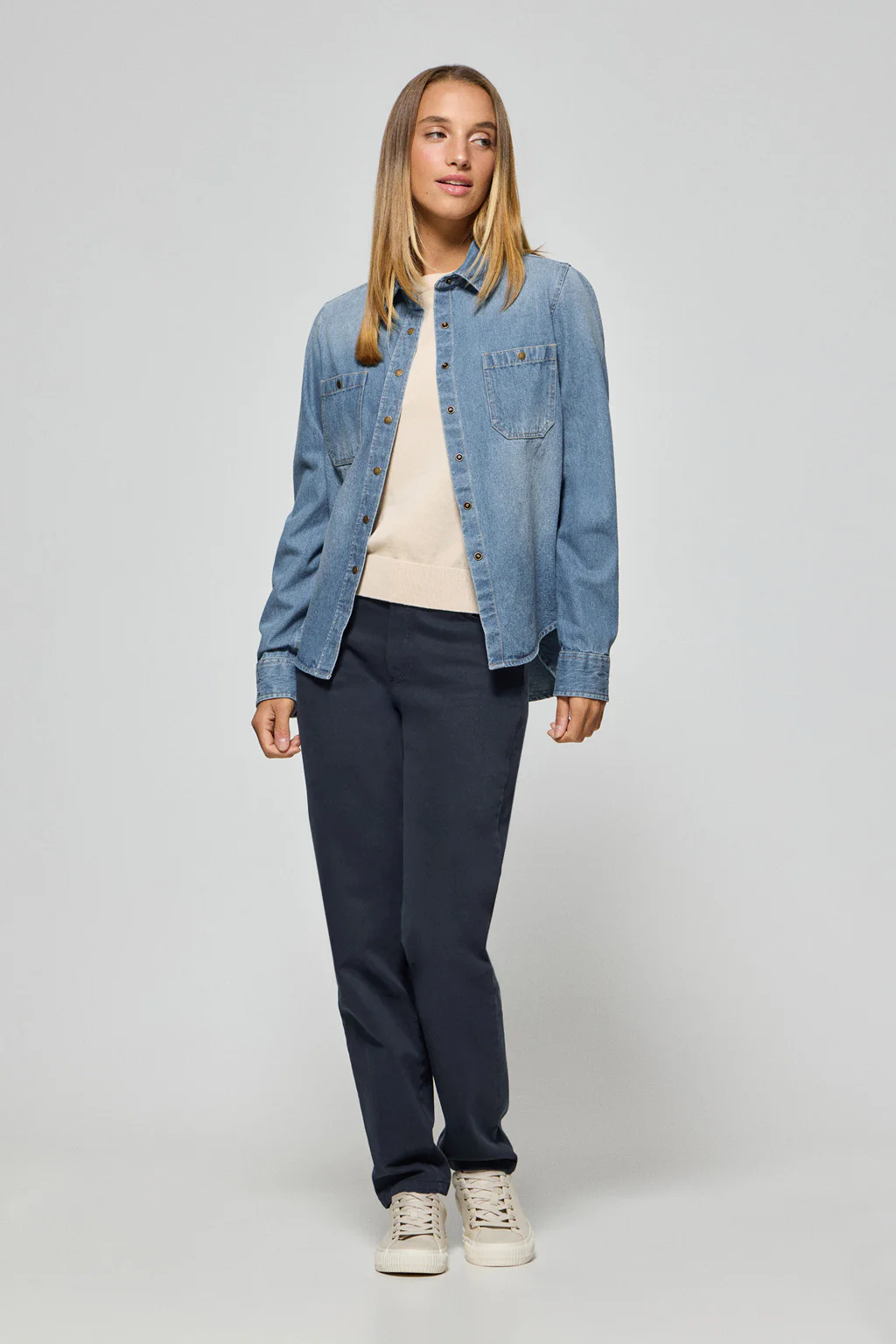 Denim shirt with two pockets and Polo Club detail - Image 4
