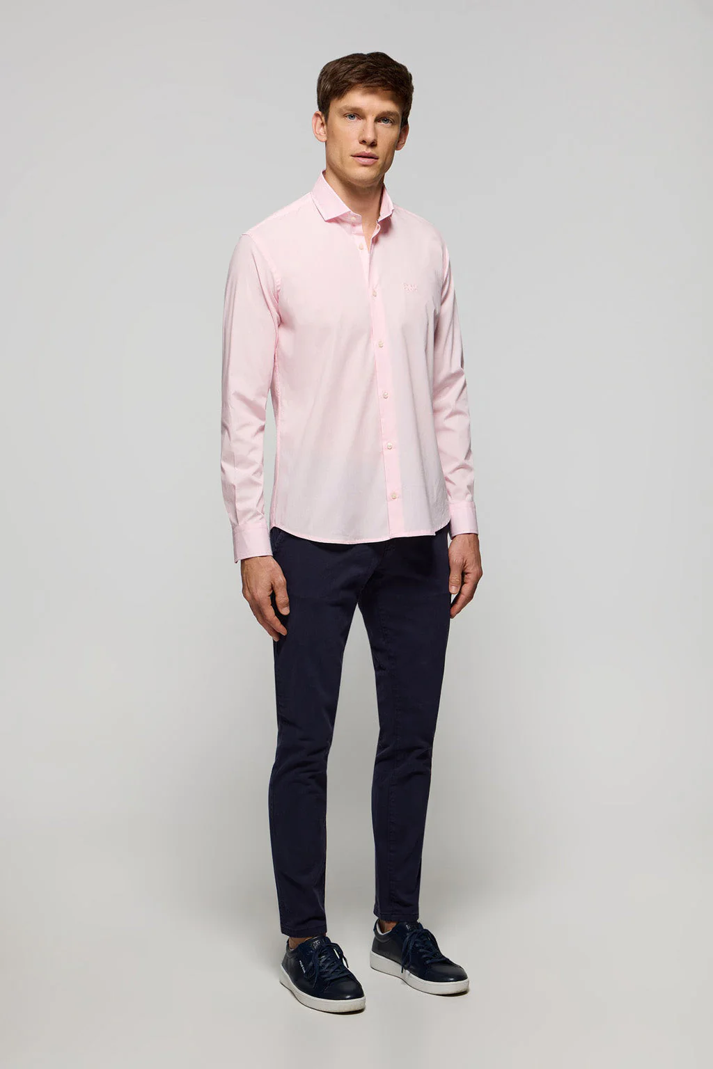 Pink super slim fit cotton shirt with Polo Club logo - Image 3