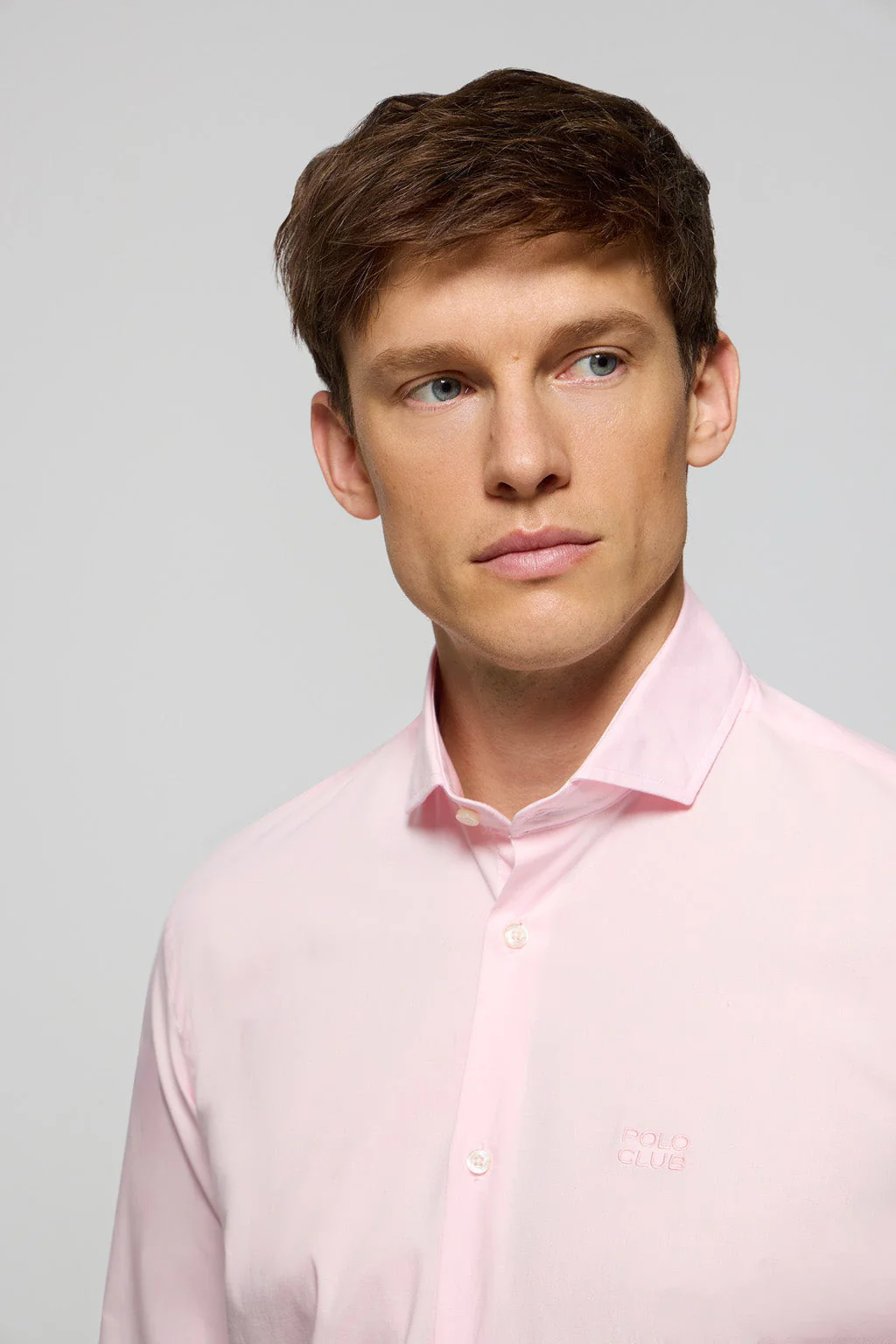 Pink super slim fit cotton shirt with Polo Club logo - Image 4