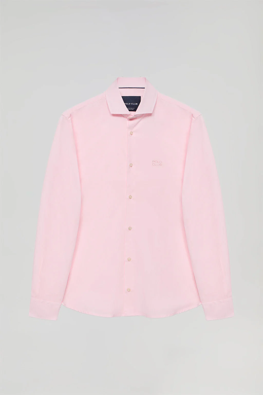 Pink super slim fit cotton shirt with Polo Club logo - Image 6
