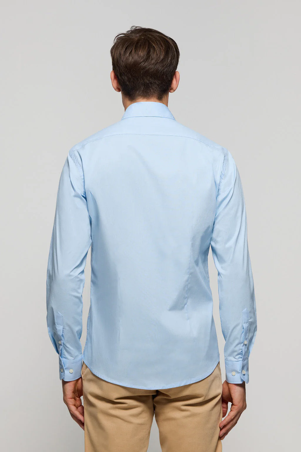 Sky-blue super slim fit cotton shirt with Polo Club logo - Image 4