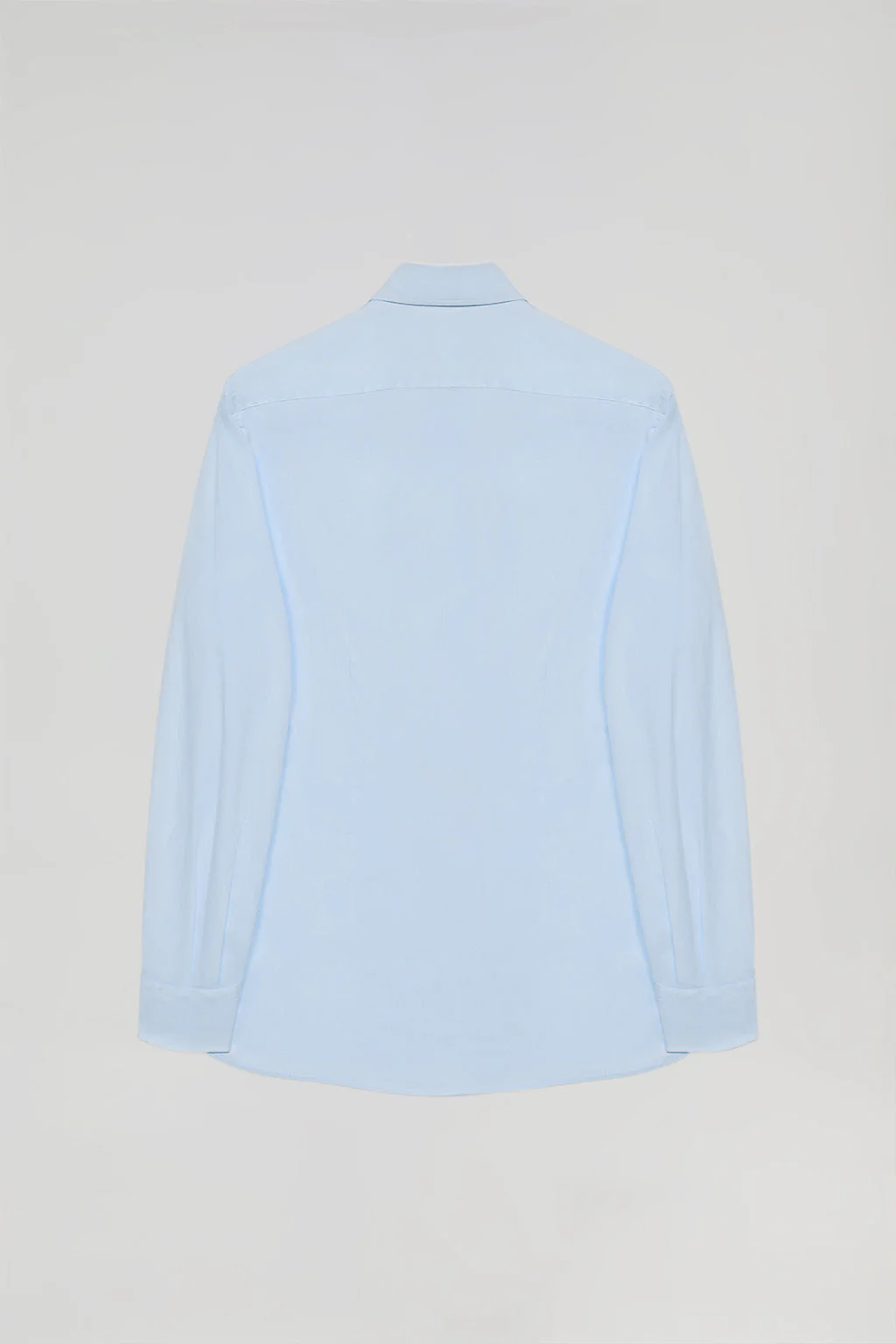 Sky-blue super slim fit cotton shirt with Polo Club logo - Image 8