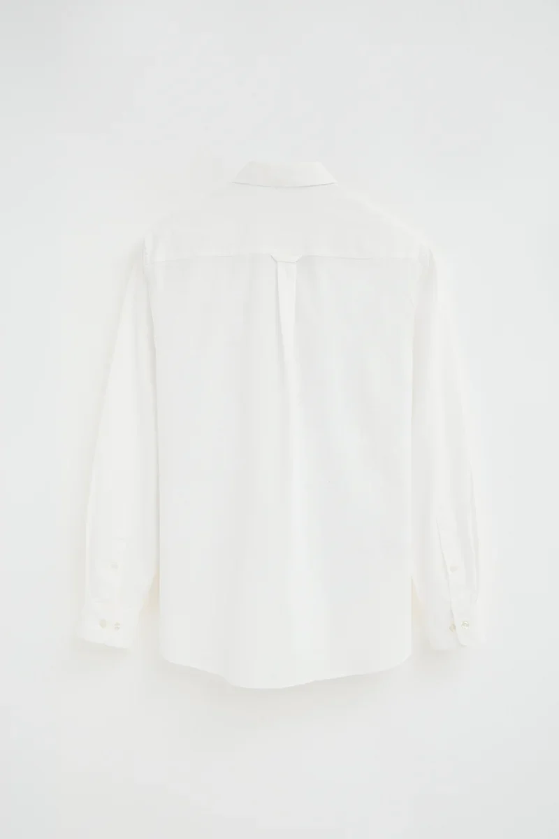 White regular-fit shirt with crinkled effect and Rigby Go logo - Image 7