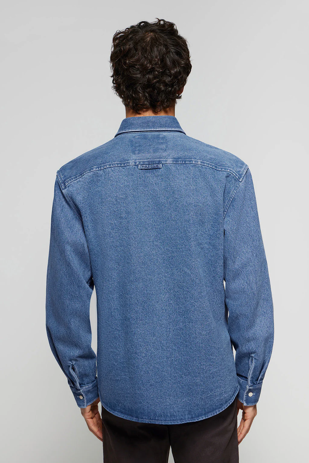 Denim overshirt with pockets and Polo Club embroidered logo - Image 5