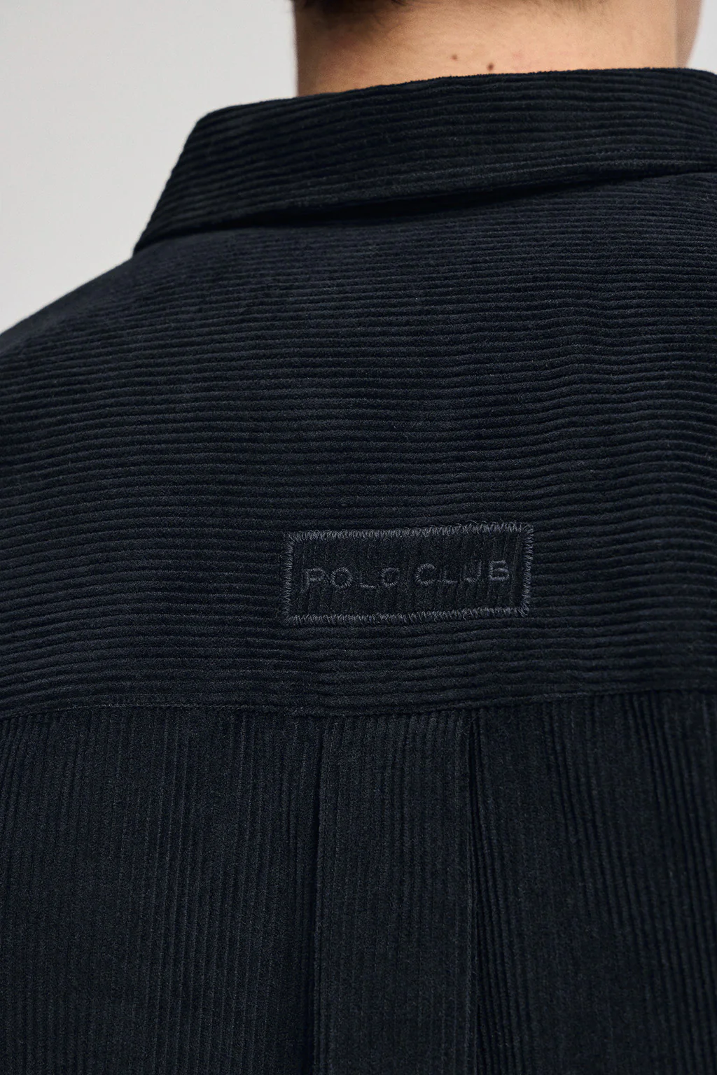 Navy-blue corduroy overshirt with French collar and Polo Club logo - Image 4