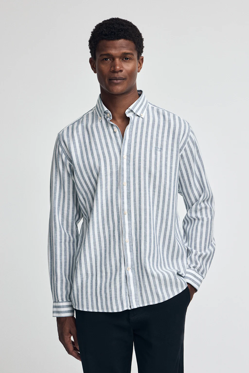 Light-blue striped shirt with Polo Club logo - Image 2