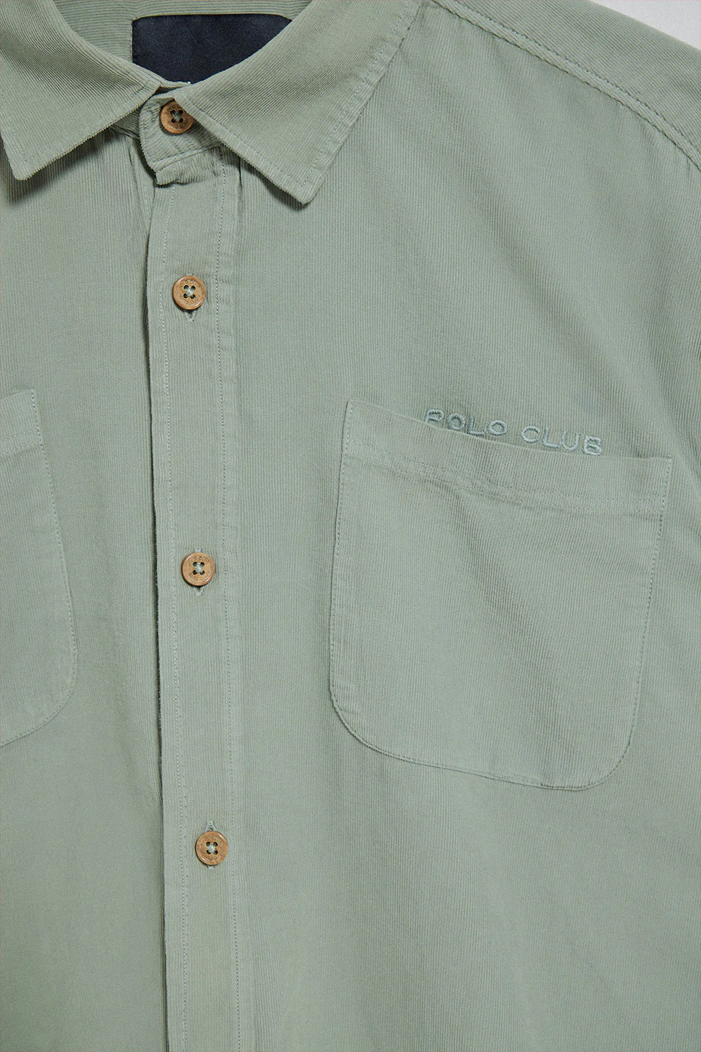 Green shirt Massachusetts with pockets and Polo Club embroidery - Image 3