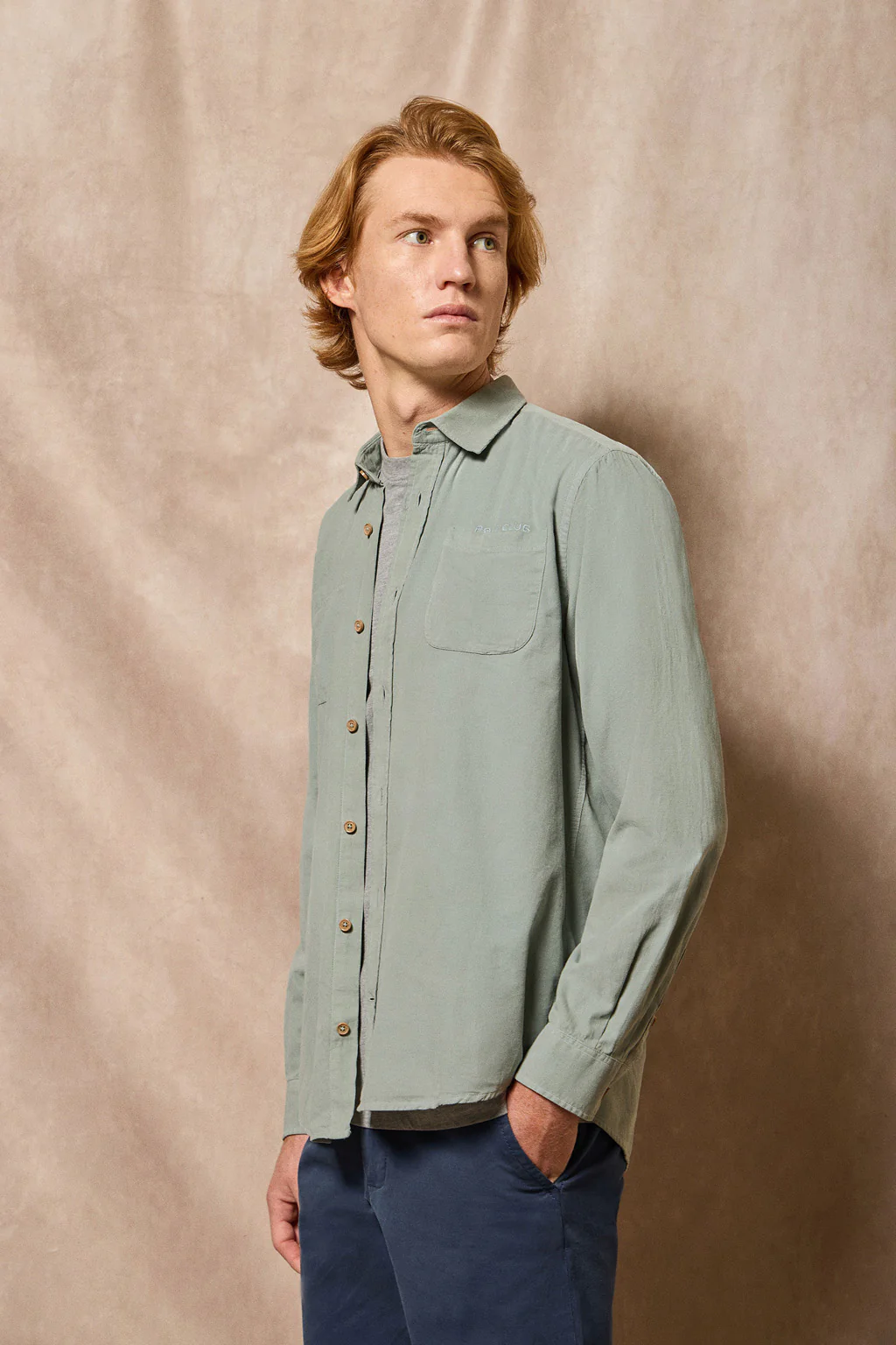 Green shirt Massachusetts with pockets and Polo Club embroidery - Image 7