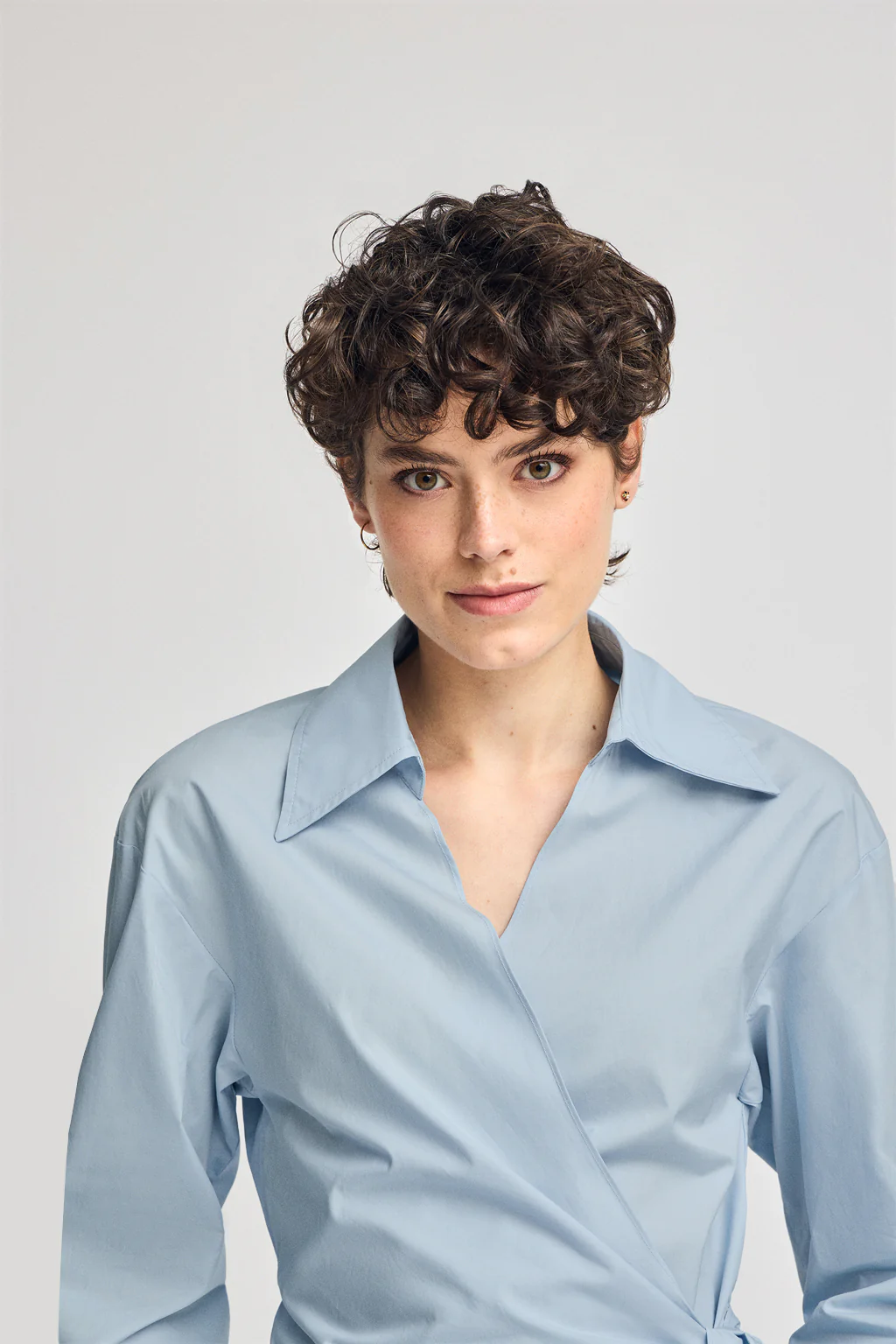 Blue wrap shirt Meggan with Polo Club details - Image 3