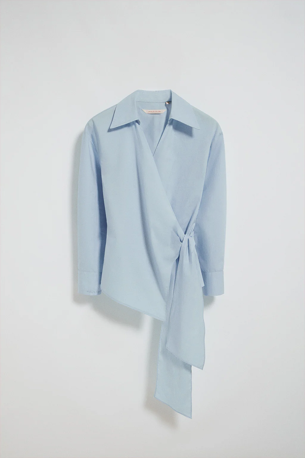 Blue wrap shirt Meggan with Polo Club details - Image 6