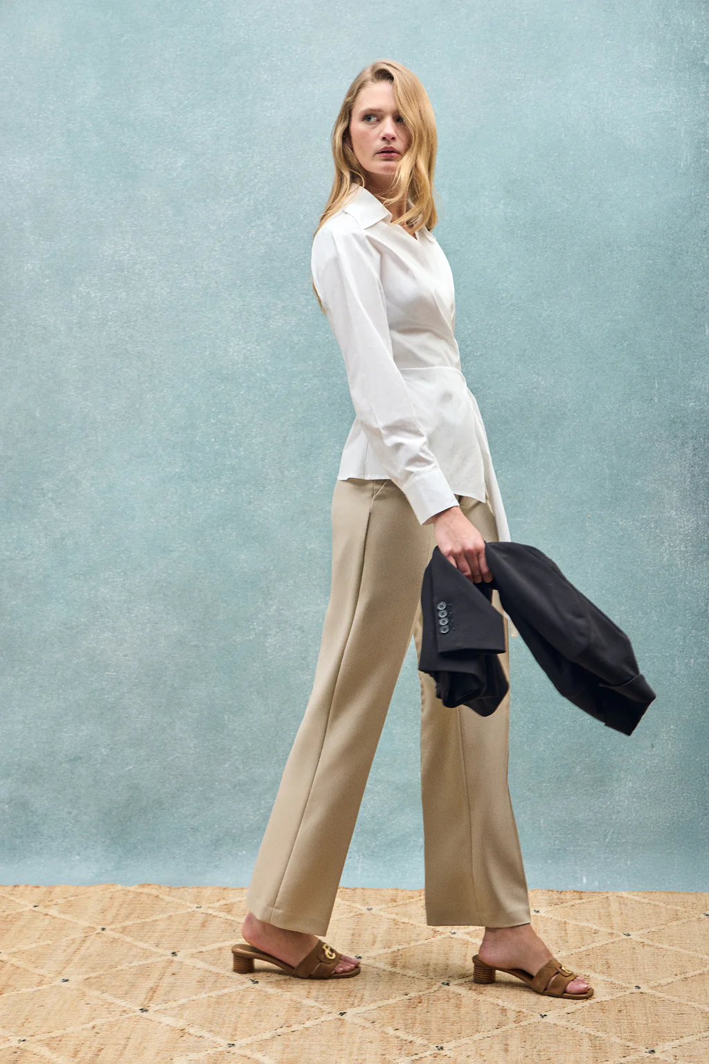 White wrap shirt Meggan with Polo Club details - Image 11