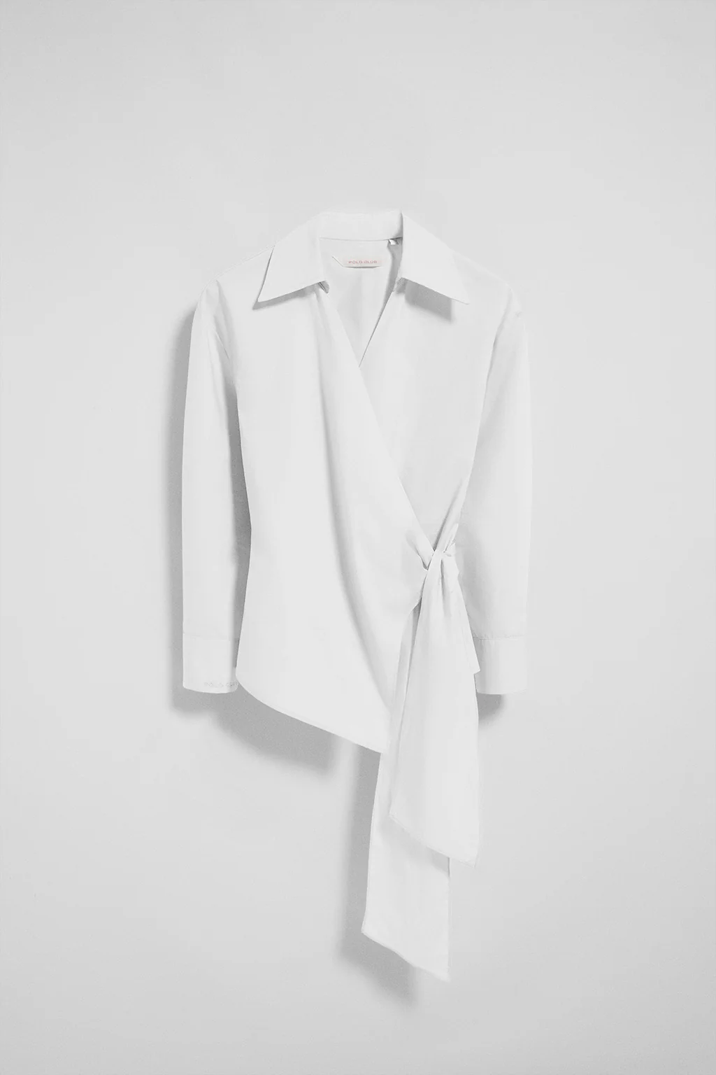 White wrap shirt Meggan with Polo Club details - Image 6
