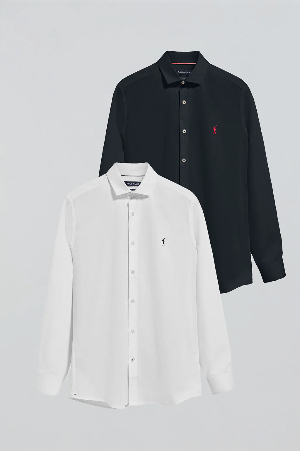Slim-fit shirt with Rigby Go logo 2 pack (navy blue and white) - Image 8