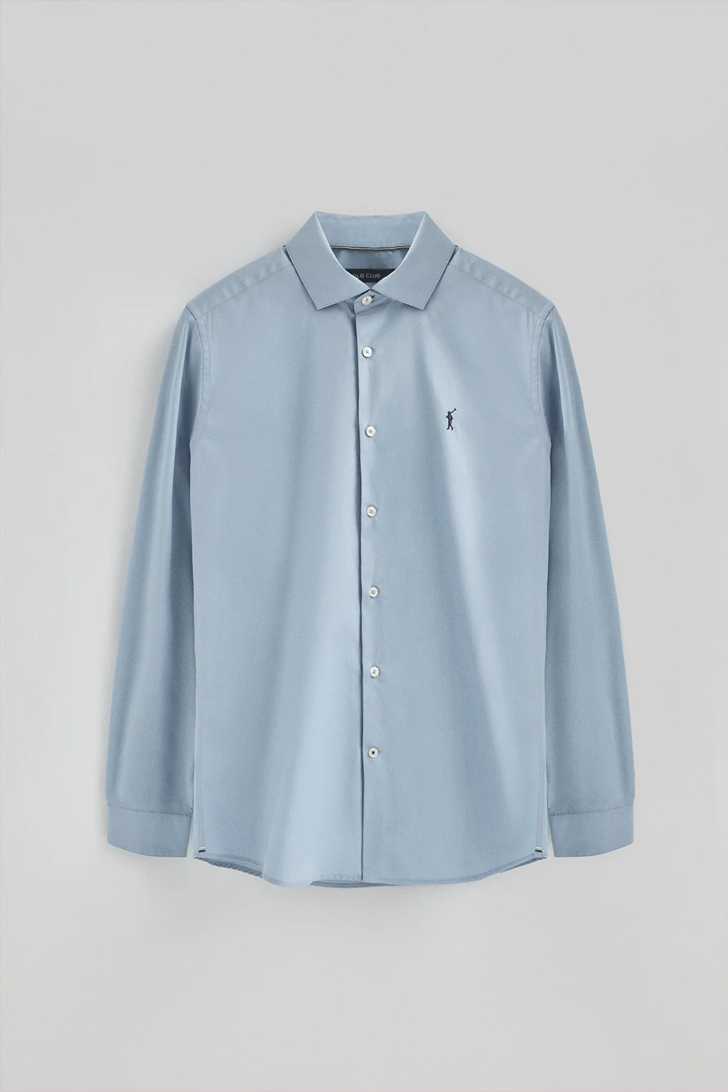 Men’s slim-fit poplin 3-pack shirts in white, navy blue and sky blue with Rigby Go logo - Image 5