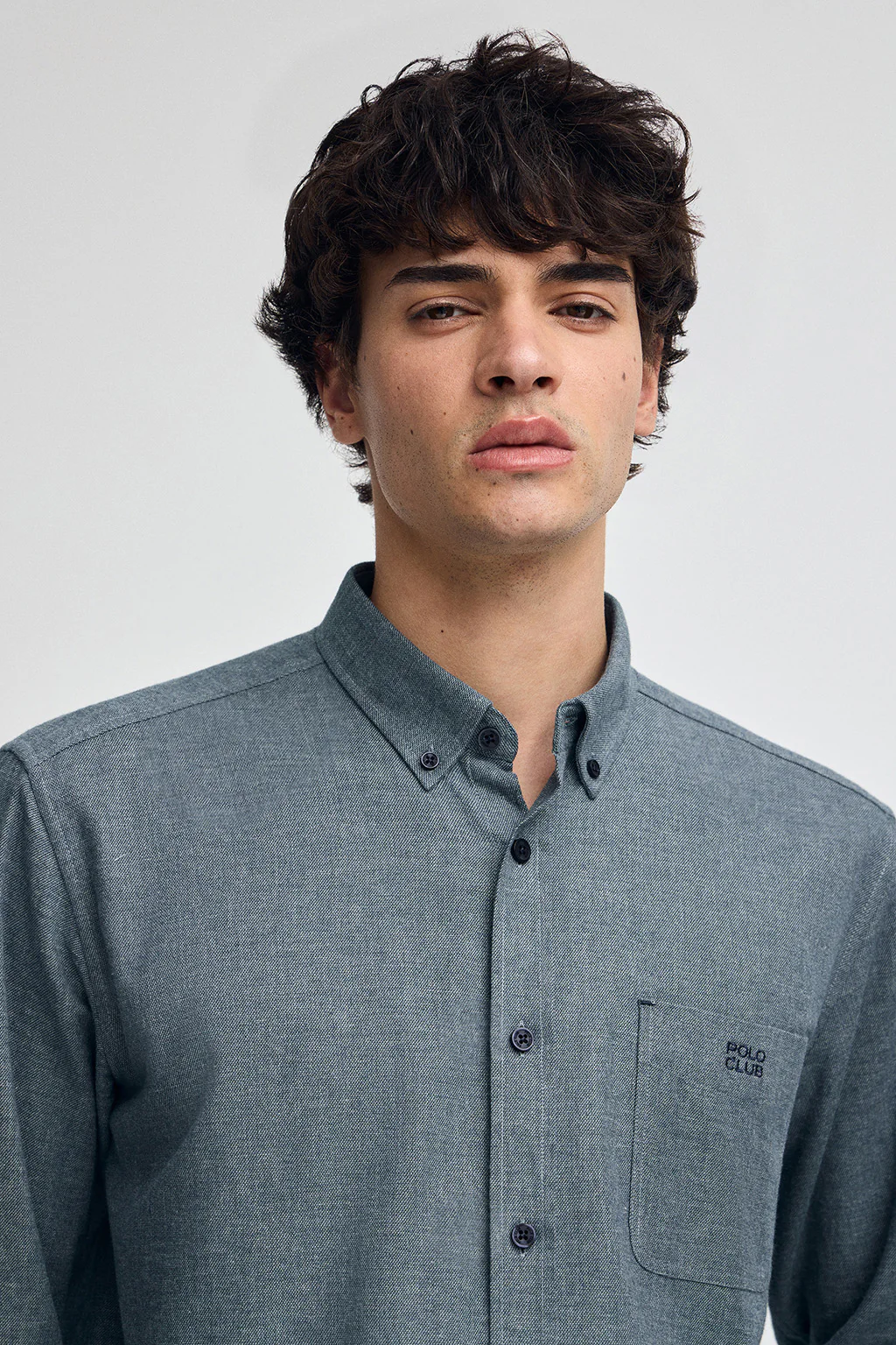 Denim-blue shirt with regular fit and Polo Club logo - Image 3