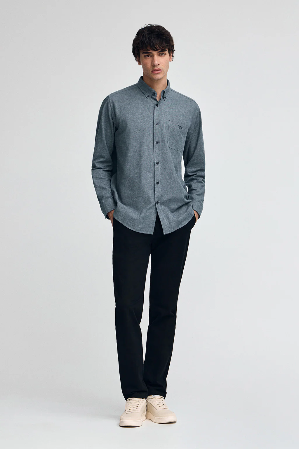 Denim-blue shirt with regular fit and Polo Club logo - Image 4