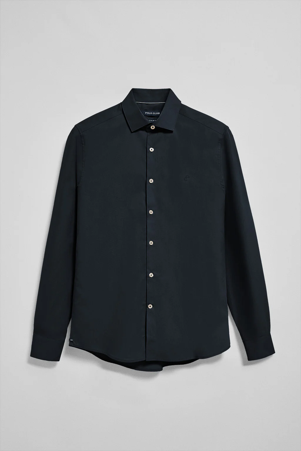Navy-blue super slim-fit poplin shirt with embroidered monogram - Image 6