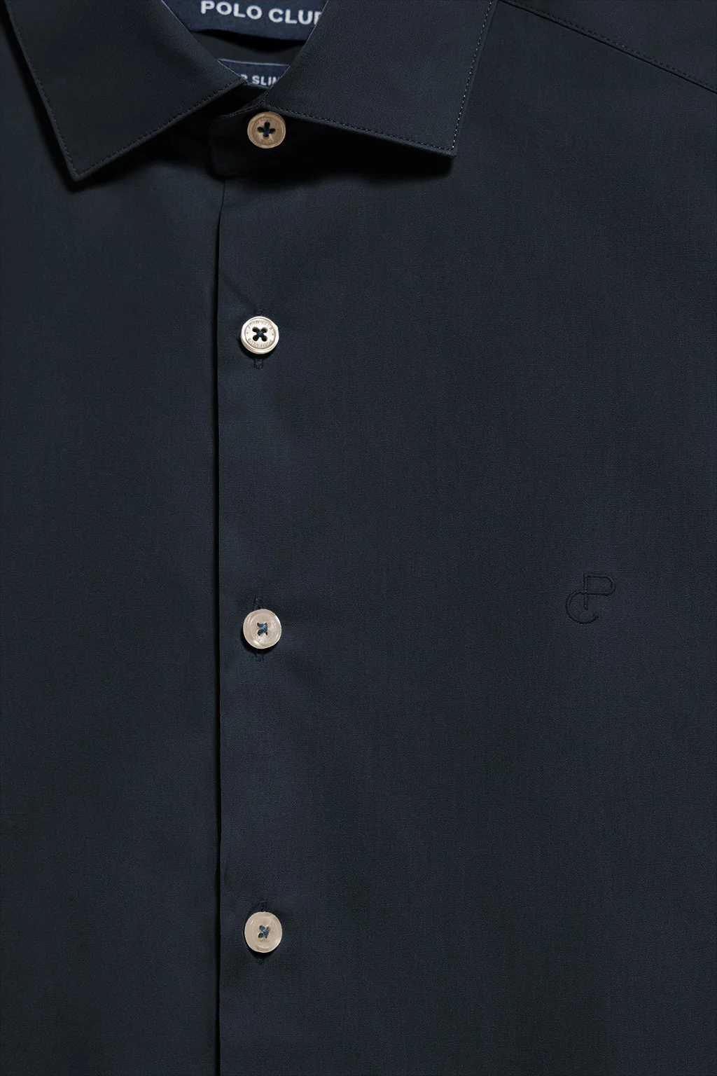 Navy-blue super slim-fit poplin shirt with embroidered monogram - Image 7