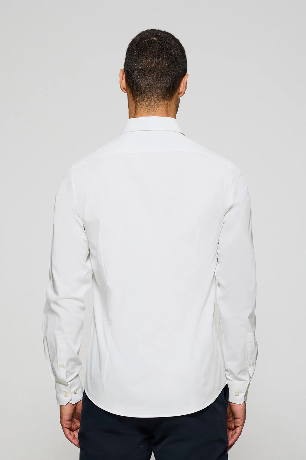 White super slim-fit poplin shirt with embroidered monogram - Image 5