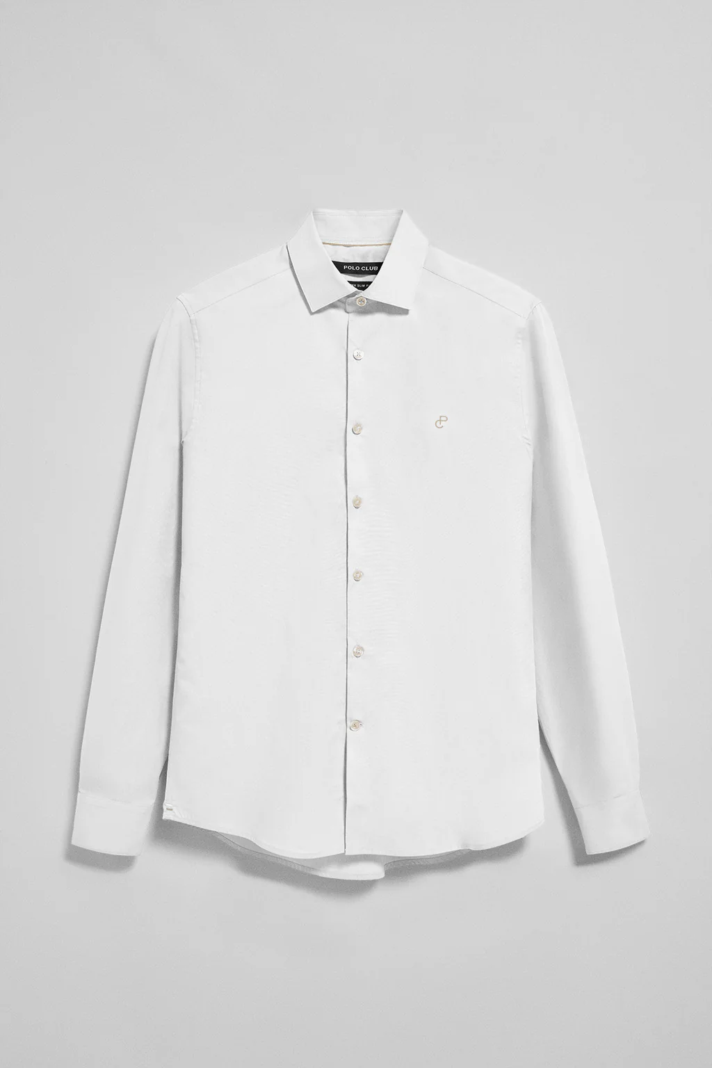 White super slim-fit poplin shirt with embroidered monogram - Image 8